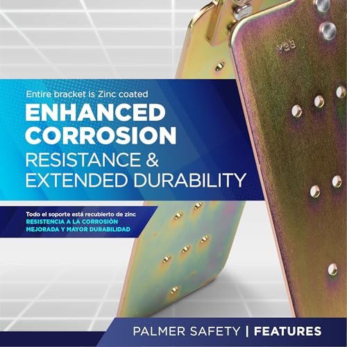 Image of Palmer Safety Reusable Temporary Steel Roof Anchor Bracket for Industrial & Construction Use on Wood /Metal I OSHA /ANSI Compliant
