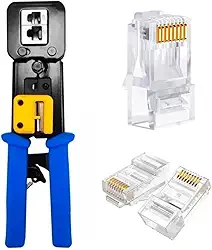 Alicate de Crimpar EZ Crimp Cabo de Rede + 100 Conectores RJ45