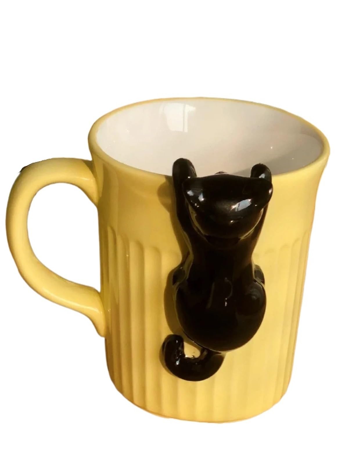 Tasse à café en céramique motif chat – Adorable tasse avec for les amoureux des animaux. for hôtel/restaurant/bureau. for restaurants/cafés Pour Cuisines, Cafés et Restaurants(Yellow)