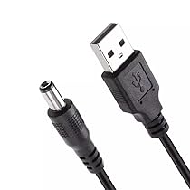 RUITEXUN Cavo da USB a DC 5,5 mm, 1 m, 3,3 ft USB 2.0 tipo A maschio a DC 5,5 x 2,1 mm maschio spina di alimentazione cavo DC 5 V