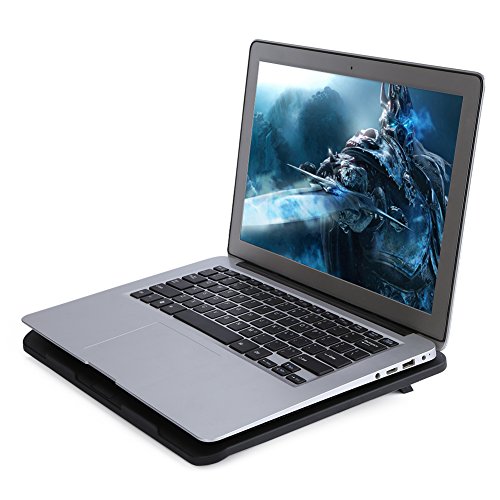 Queen.Y Base Enfriador de Computadora Portátil Base de La Almohadilla de Enfriamiento Ventilador Grande Soporte USB para Computadora Portátil de 14 Pulgadas O Menos Negro con Ventiladores
