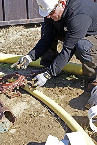 Cat® Cat017415J Polyester Shell Gloves – Gray/Black/Yellow, Jumbo, Double Coated, Textured Latex Palm Gloves #TOP7