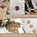50pcs Antique Gold Wax Seal Stickers, Andotopee Initial Alphabet L Envelope Seal Stickers, Self-Adhesive Letter Stickers Pre-made from Real Sealing Wax, Great for Wedding Invitation, Gift Wrapping (L)