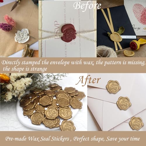 Autocollants en cire véritable motif floral pour papeterie de luxe - 7