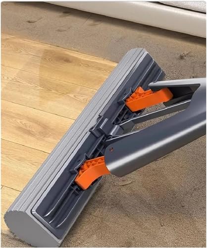Image of Suicune Premium PVA Sponge Mop - Stainless Steel Butterfly for Efficient Floor Cleaning - Durable Stick Ideal for Floor, Bathroom, Window Cleaning