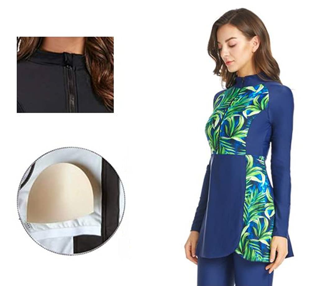 Costume da Bagno Musulmano per Le Donne Costumi da Bagno Modesti Burkini Taglia Grossa Manica Lunga Costume da Bagno Islamico