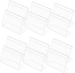 Gogogmee 36pcs Desktop Price Tag Labels Show Rack Multi-Function Sign Holder Displaying Sign Holder Vertical Sign Stand Convenient Sign Holder The Sign Commodity Acrylic