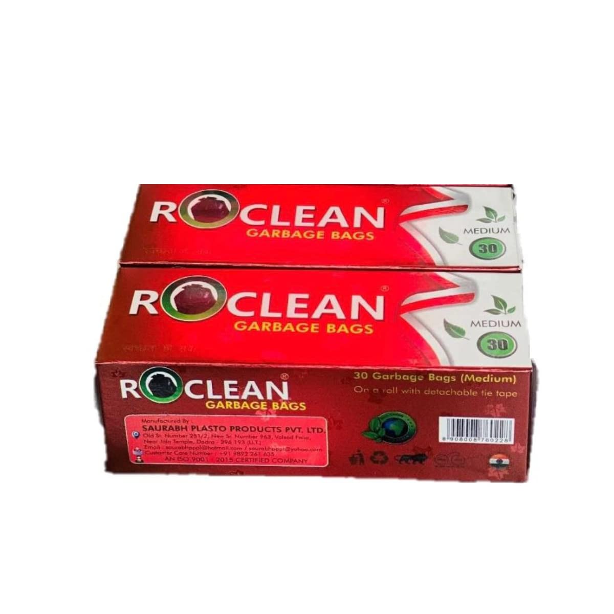 AANIJ® ROCLEAN Biodegradable Garbage Bags (Medium) Size 48 cm X 56 cm Dustbin Bag/Trash Bag - Black Color 30 bags Pack of 2-picture-20