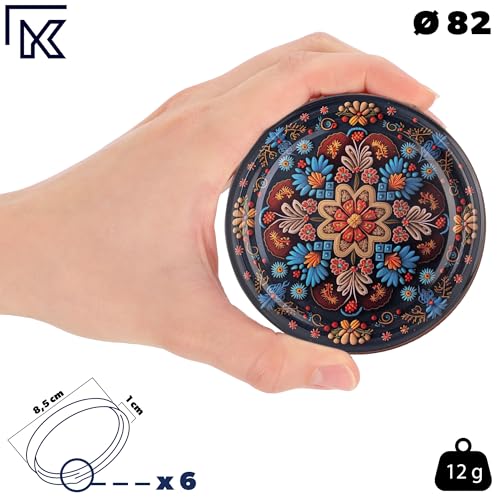 KADAX Zestaw 10 słoików na dżem 250 ml z zakręcanymi pokrywkami Ø 82 mm w kolorze symetrycznym – hermetyczne, nadają się do mycia w zmywarce, idealne do marmolady, chutneys, marynowanych warzyw, mięsa