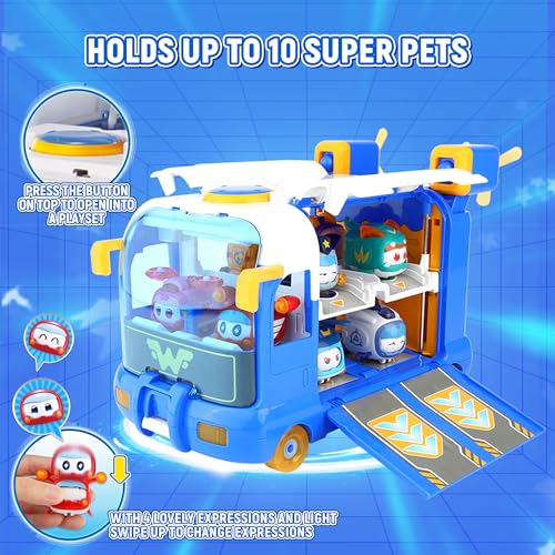 Super Wings 2-In-1 Super Pets Mini Base Con Super Pet Jett & Dizzy, Aereo Giocattolo Per Bambini 3 4 5 6 7 8 Anni Ragazzo Ragazza - 3