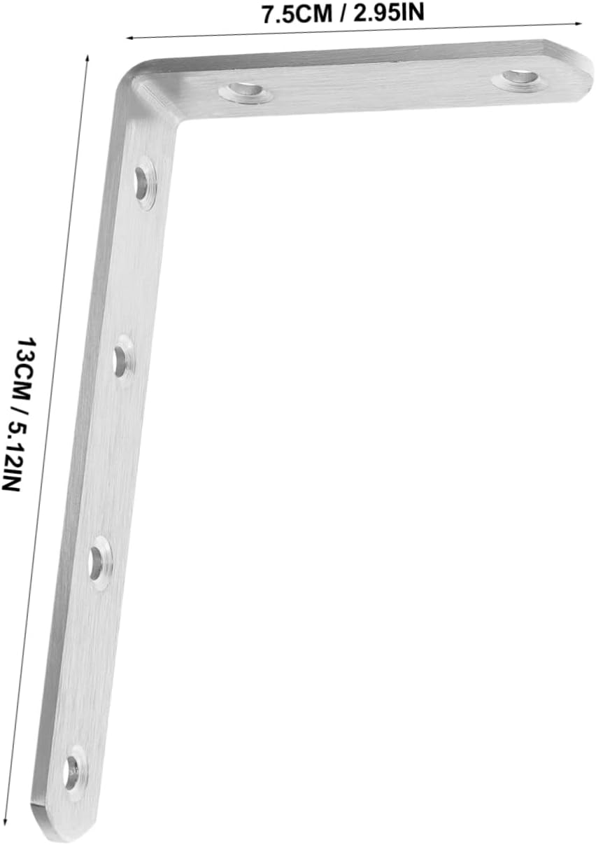 Angoily 10pcs Shaped Shelf Brackets Stainless Steel Heavy Duty Shelf Support Brackets