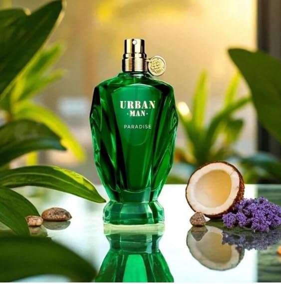 Urban Man Paradise Eau de Parfum 90 ml – Perfume Masculino Dulce Cítrico Tropical con Coco y Vainilla