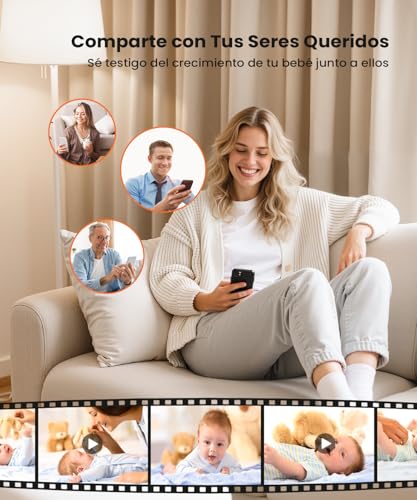 Miniatura 9 de Iegeek 5.5 2.5k 4mp Camara Vigilancia Bebe Wifi, Alerta De Cara Tapada Y Dormir Boca Abajo, Colorida Luz Nocturna, 360 Seguimiento Movimiento Vigilabebes Con Camara, Vox, Compatible Echo