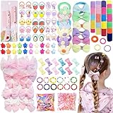 866 Pcs Hair Accessories for Girls- Cute Baby Girls Elastic Ties, Soft Rubber Bands, Bow Clips, Flower Claws,Comb- Assorted Ponytail Holders Supplies for Toddler Little One Princess with Gift Box