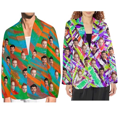 Custom Face Blazers for Men Women Personalized Jacket Blazer Photos Fashion Casual Print Blazer Gift