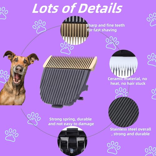 2 Stück Hundehaarschneidemaschine Klinge Professionelle Haustier Schermaschine Ersatzklingen Katze Hund Zubehör für Baorun P2/P3 (Einheitsgröße, Braun)