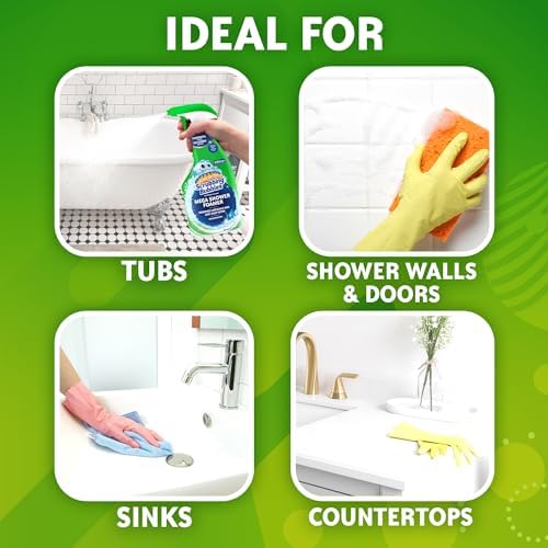 Scrubbing Bubbles Mega Bathroom and Shower Cleaner Spray, Foaming Action Removes Limescale and Soap Scum, Rainshower Scent, 32oz - 2