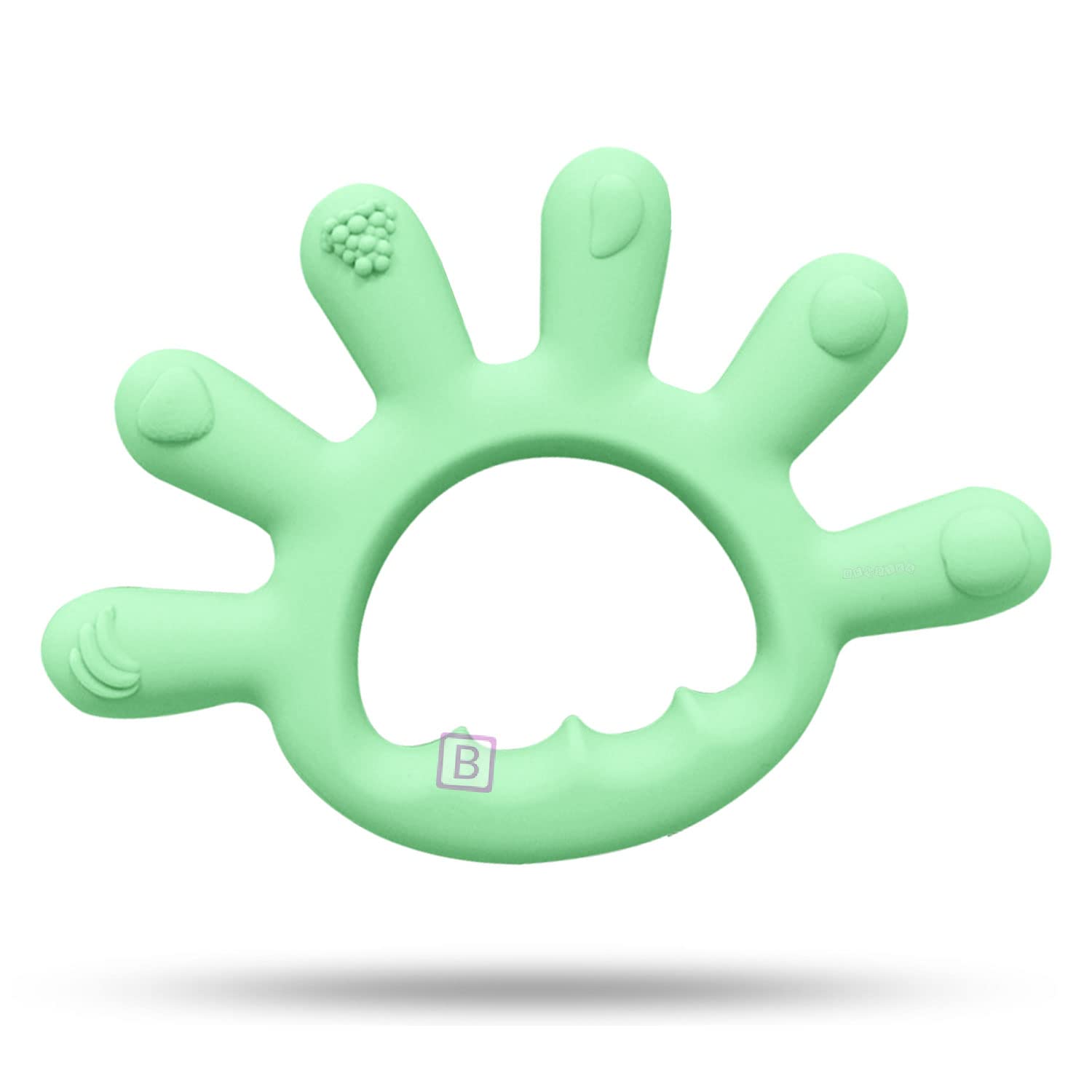 Bembika Baby Teether Toys Finger Shape, Baby Teether Silicone, Baby Teether Keys, Baby Teether Toothbrush (Green Color).-image-44