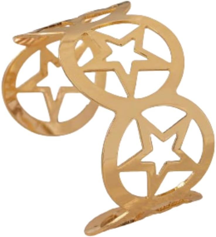 Chunky Gold Cuff Bracelets Wide Cuff Bangle Bracelet Flower Butterfly Leaf Peace Sign Star Open Chunky Cuff Bracelet Wrist Cuff Wrap Bracelet for Women Girls