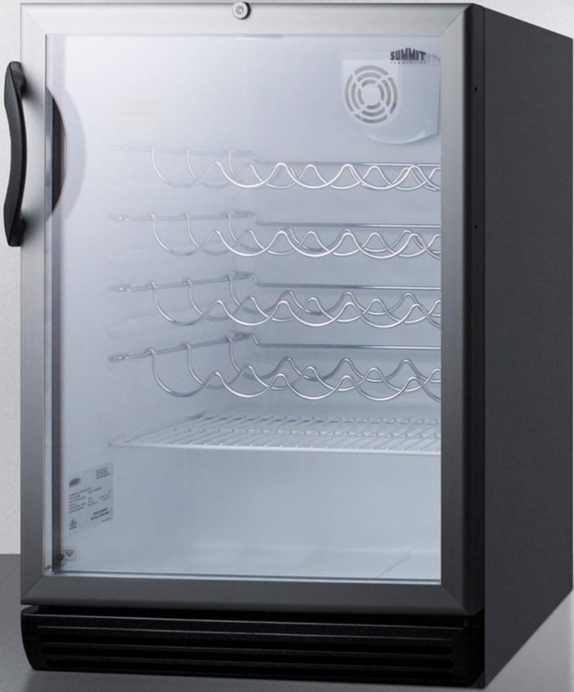 Summit Swc6gblada Wine Chiller Beverage Refrigerator, Glass/Black on Fridge.com - View 2