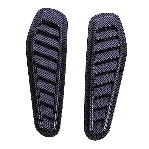 VINTORKY 2pcs Carbon Fiber Texture Side Vent Sticker Decorative Air Bonnet Hood Covers for Flow Decoration Car Accessories Engine Cover Modification