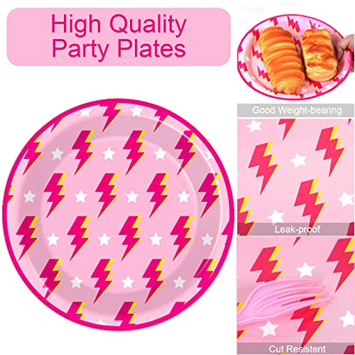 Image of 100 Pcs Preppy Party Plates Napkins Forks Supplies Set Smile Face Disposable Tableware Smile Face Paper Birthday Plates Dinnerware Y2K Girl Bachelorette Party Decoration Favors Serves 25