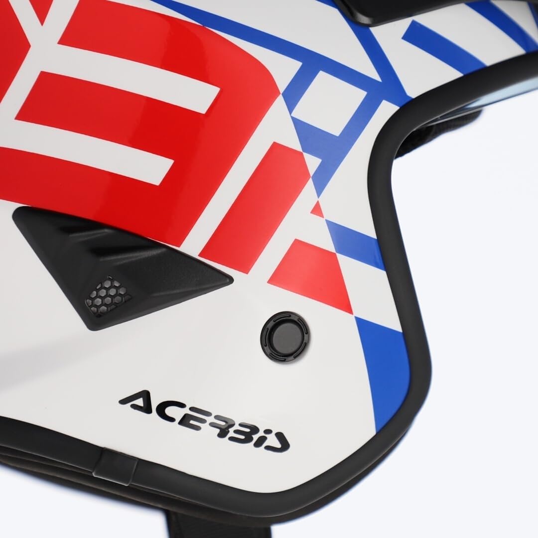 Acerbis Casco Jet Aria Graphic, Naranja flú/Negro, Talla S