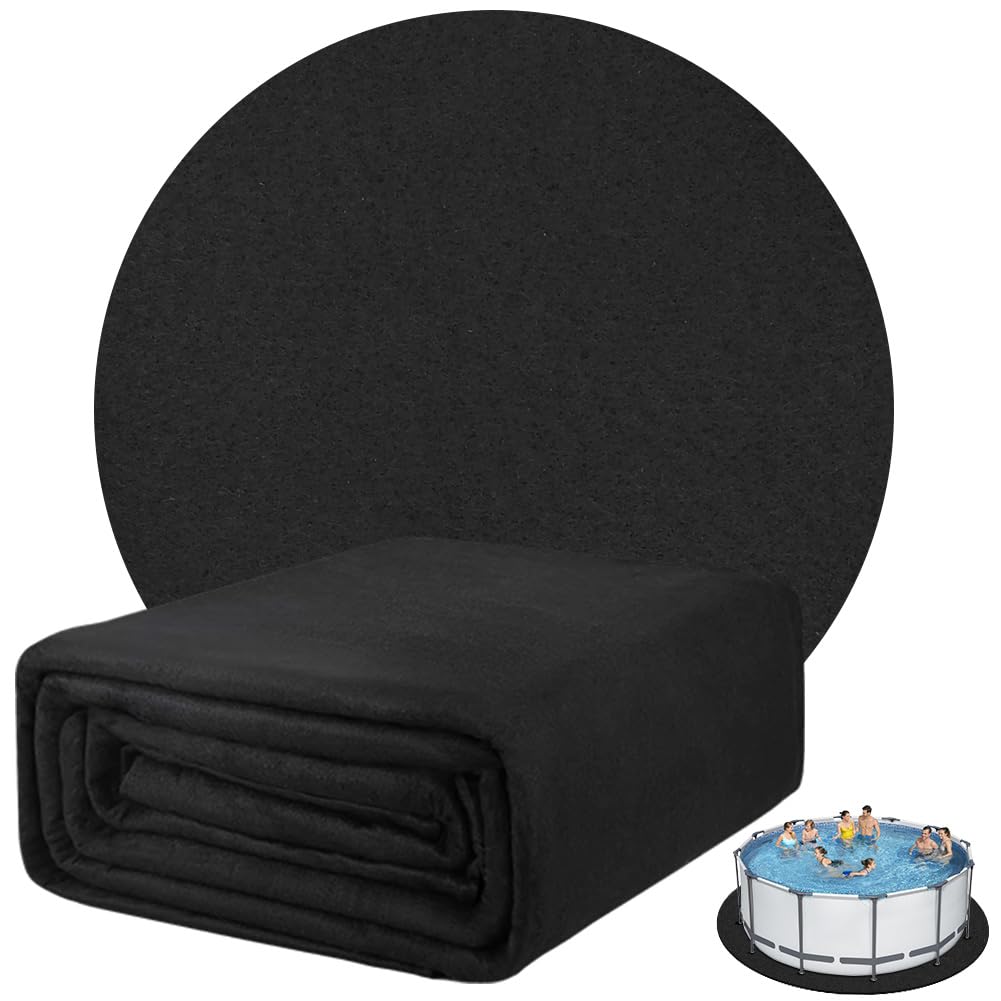 RANJIMA Tapis de piscine rond Ø 460 cm - Tapis de piscine antidérapant extérieur - Bâche de protection de sol pour piscines - Empêche les trous - Prolonge la durée de vie du revêtement