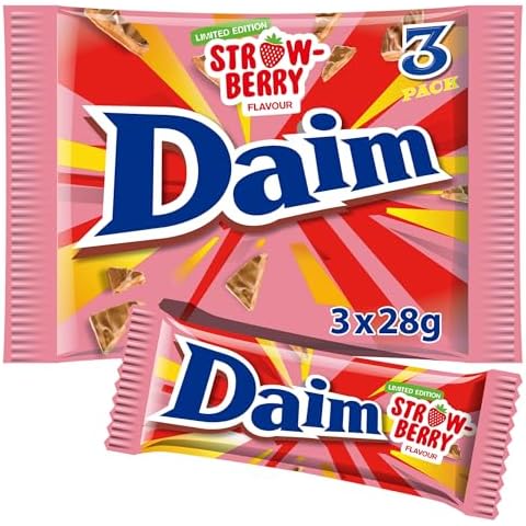 Daim Strawberry Flavoured Chocolate Bar Pack Cover
