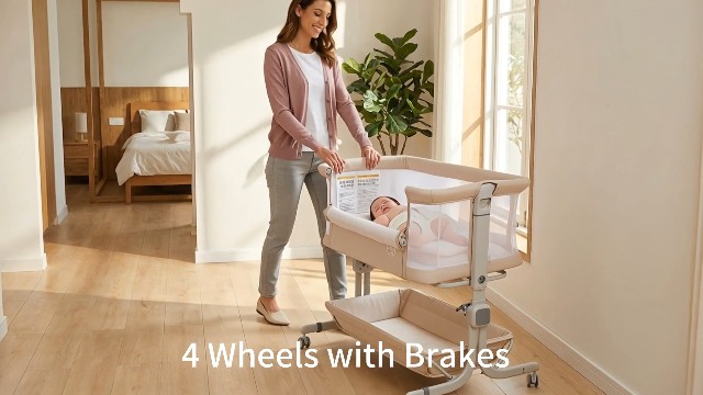 Amazon.com: BABY JOY Bassinet, Bedside Crib w/ 6-Level Adjustable
