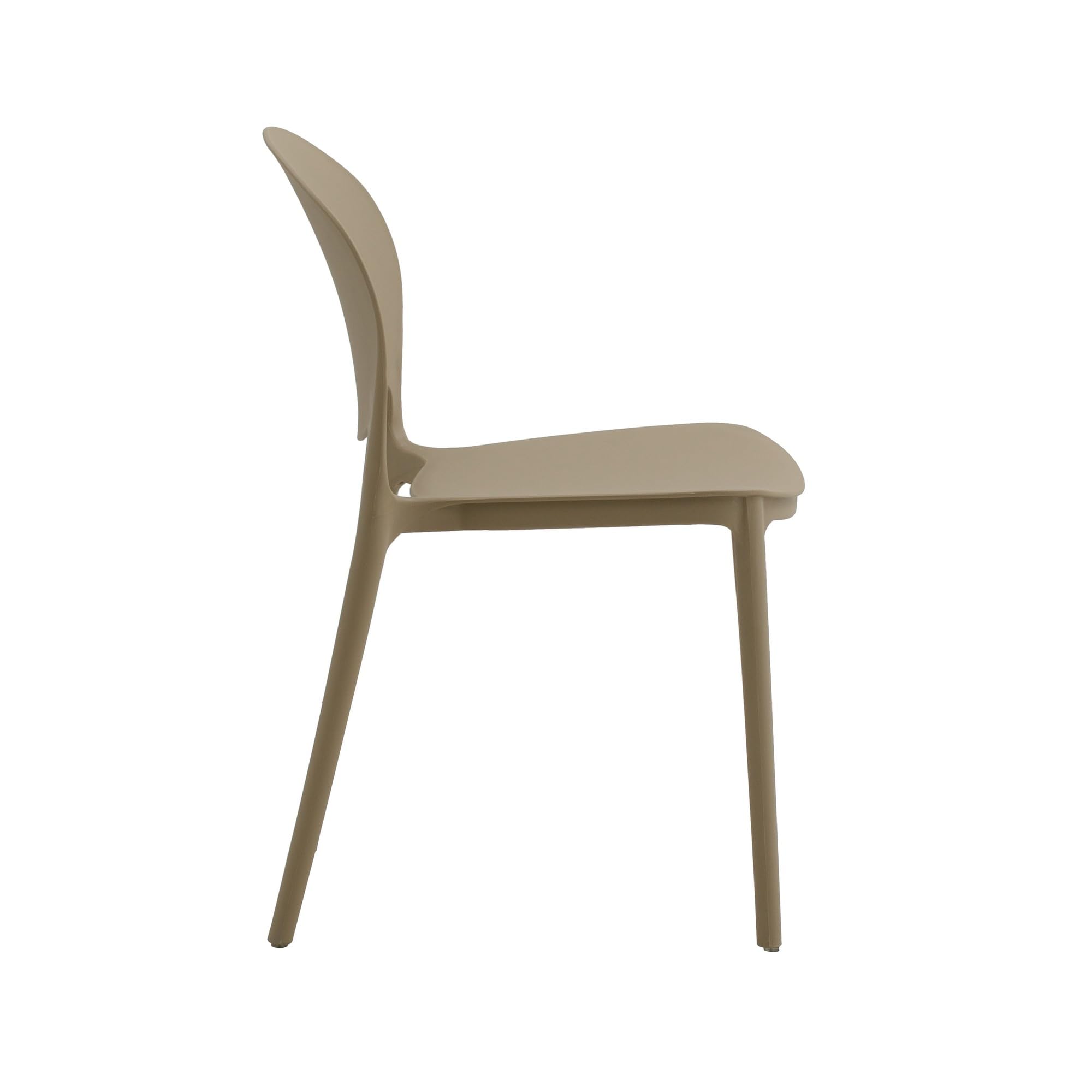 KONTE.DESIGN Set di 2 sedie SANTA CRUZ in polipropilene beige, impilabili