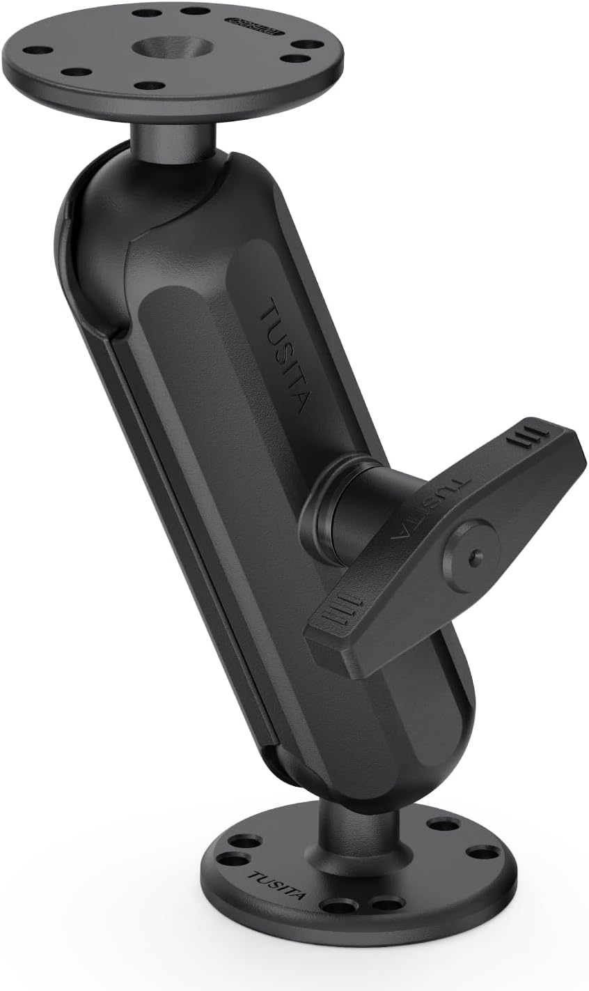 TUSITA 1.5" Universal Double Ball Mount with Two AMPS Round Plates, C Size Double Socket Arm - Medium for Drill-Down Mounting