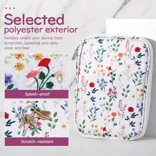 Vinabilia 6-7 Inch Protective Sleeve Carrying Case for 7" Kindle Paperwhite and Kindle Colorsoft Signature Edition, 6" Kindle, 6" Kobo Clara BW/Colour, 7" Kobo Libra Colour/E-Reader,Blooming Bouquet by Vinabilia - Image 4