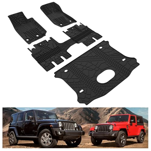Image of Kiwi Master Floor Mats & Cargo Mat for 2015-2018 Jeep Wrangler JK 4 Door