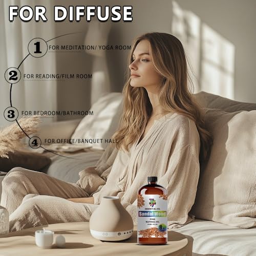 Image of Sandalwood Essential Oil for Diffuser Shower Spa Massage 8 fl oz