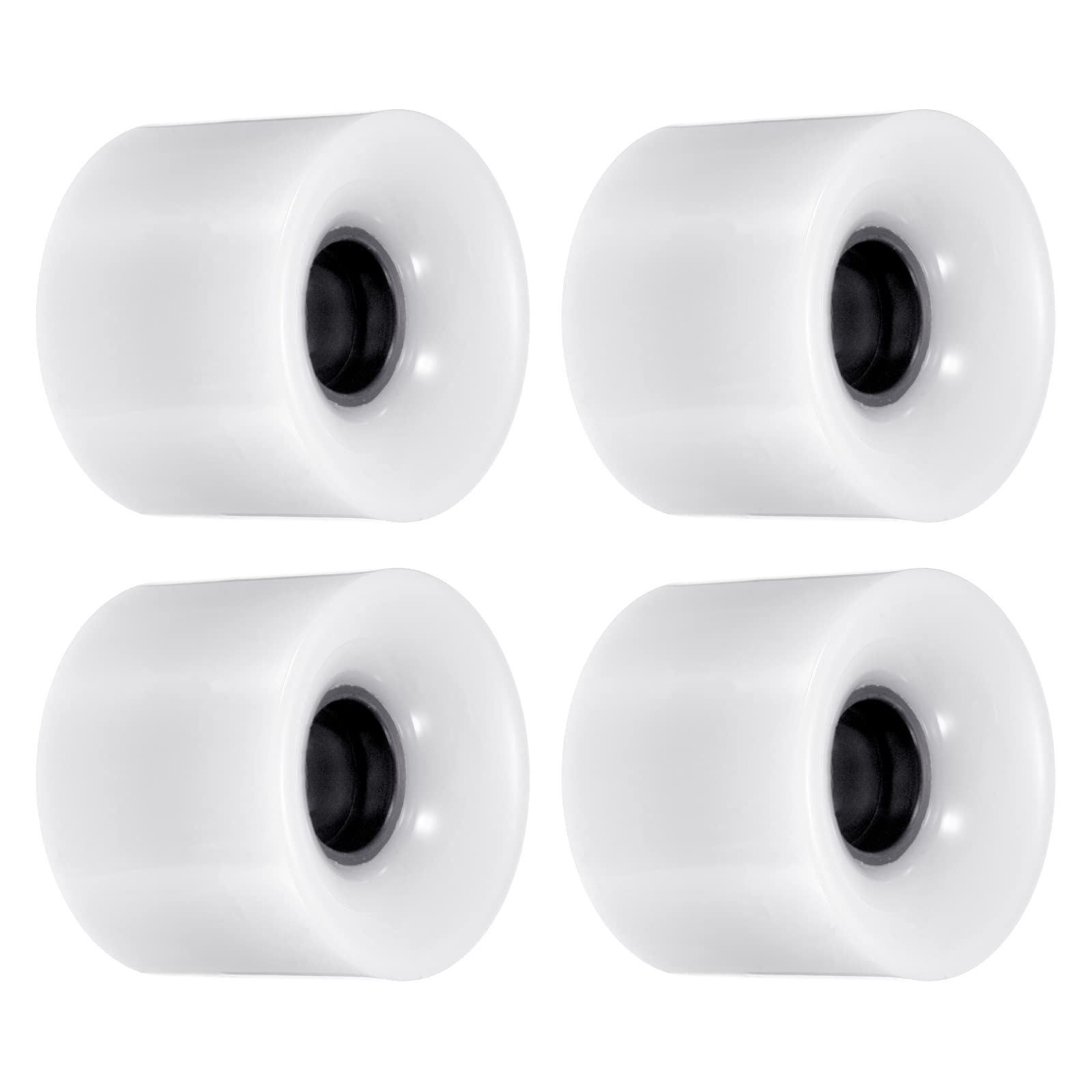PATIKIL Lot de 4 roues de rechange pour skateboard 78A Blanc 60 mm