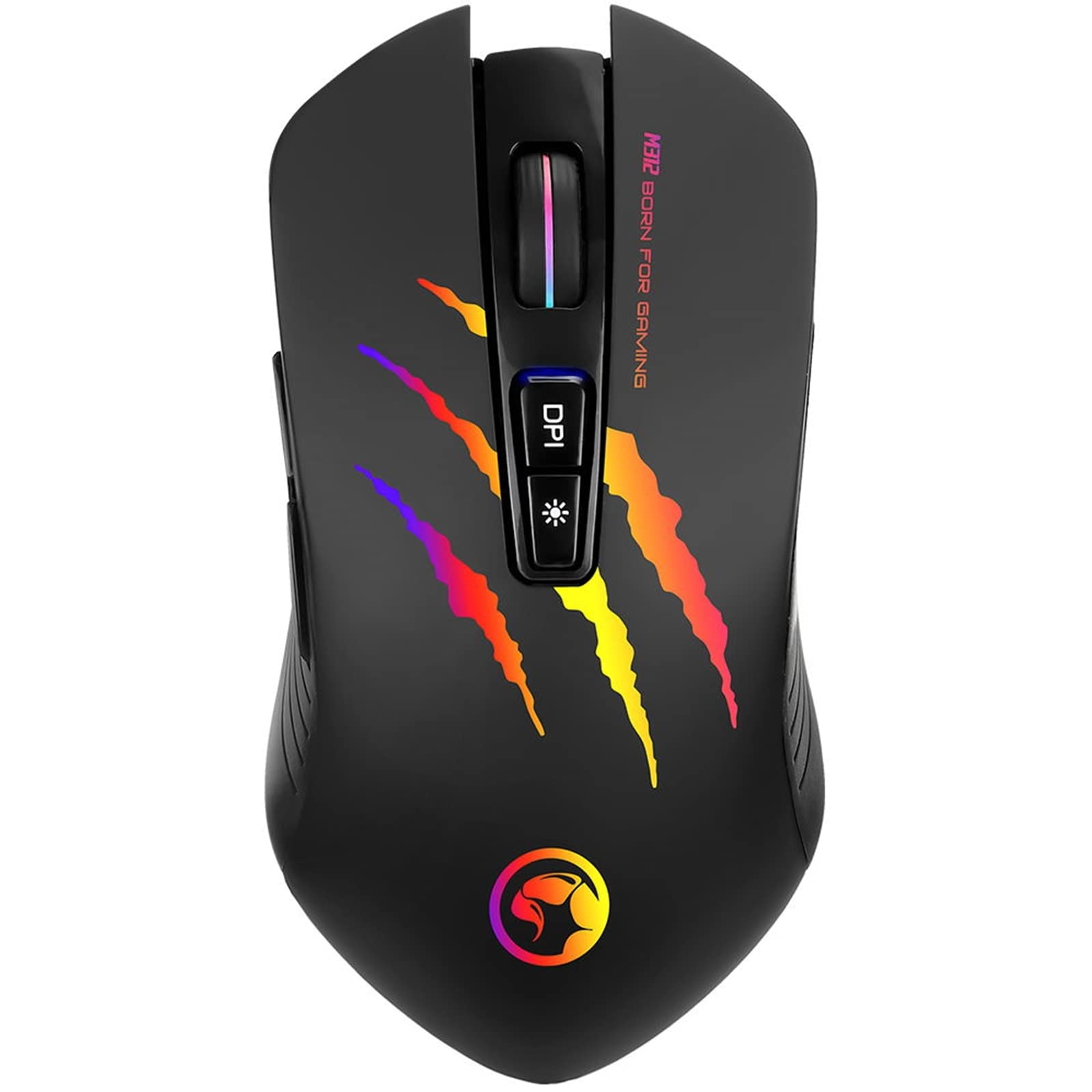 Marvo Scorpion M312 USB RGB Black Programmable Gaming Mouse, Optical Sensor, 7 Buttons