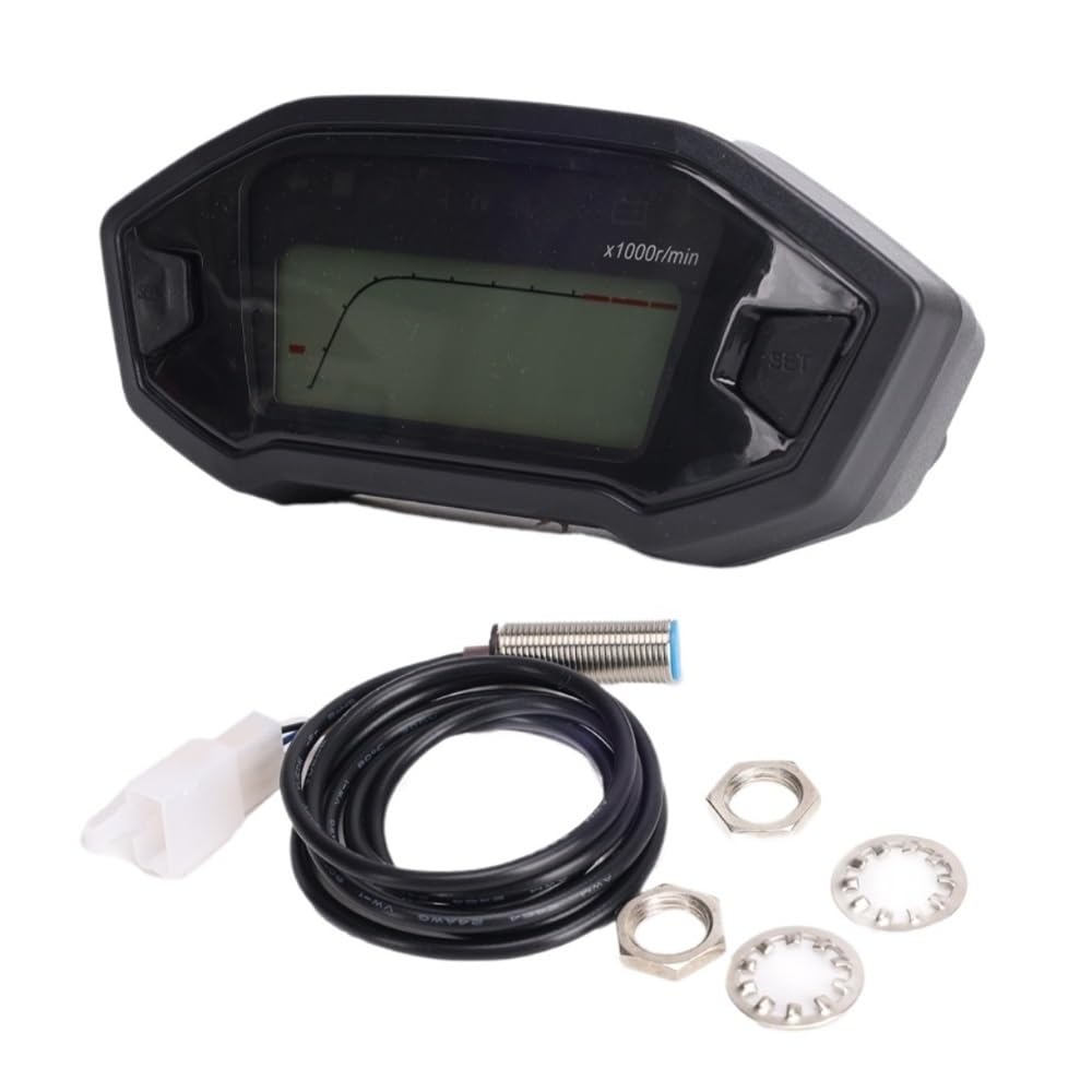 Cuentakilómetros digital para motocicleta, tacómetro universal, retroiluminado, para motocicletas de 10000 rpm, para vehículos de 2 a 4 cilindros.
