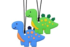 Chew Necklaces for Sensory Kids, Silicone Dinosaur Chewy Toys for Boys with...