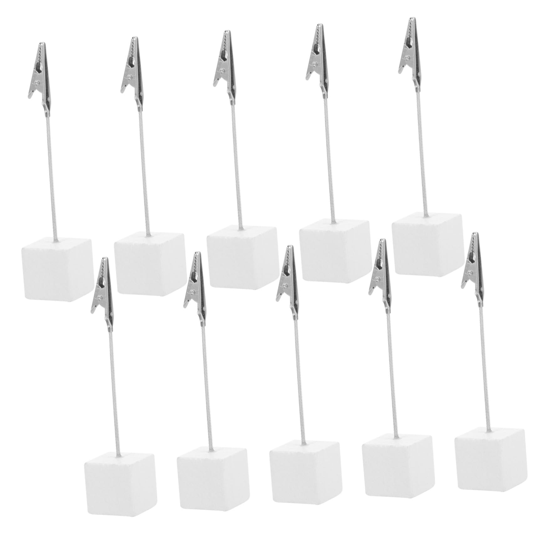 Pince Mémo Cube en Bois Argenté Lot de 10 pour Bureau