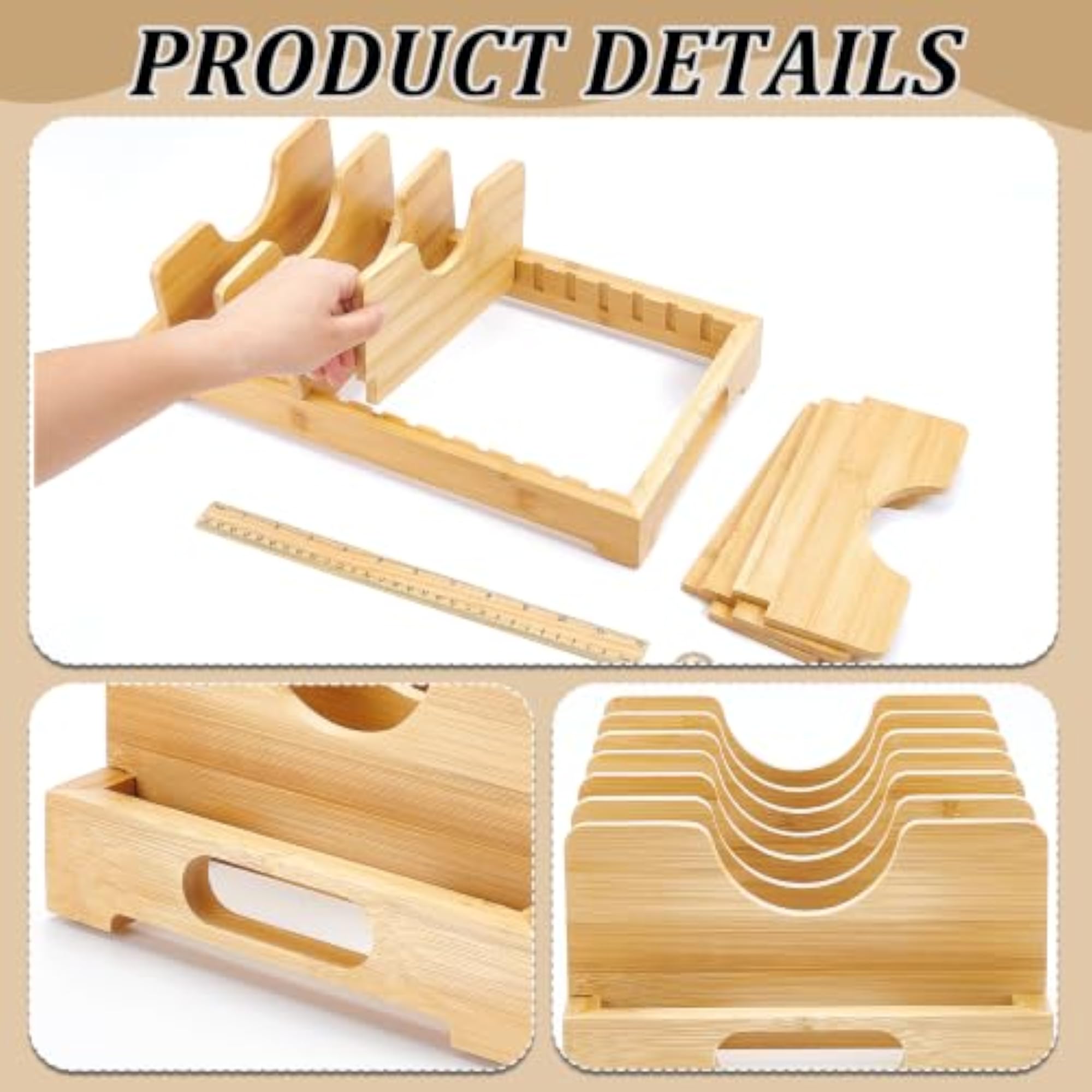 Bamboo Pots and Pans Organizer under Cabinet