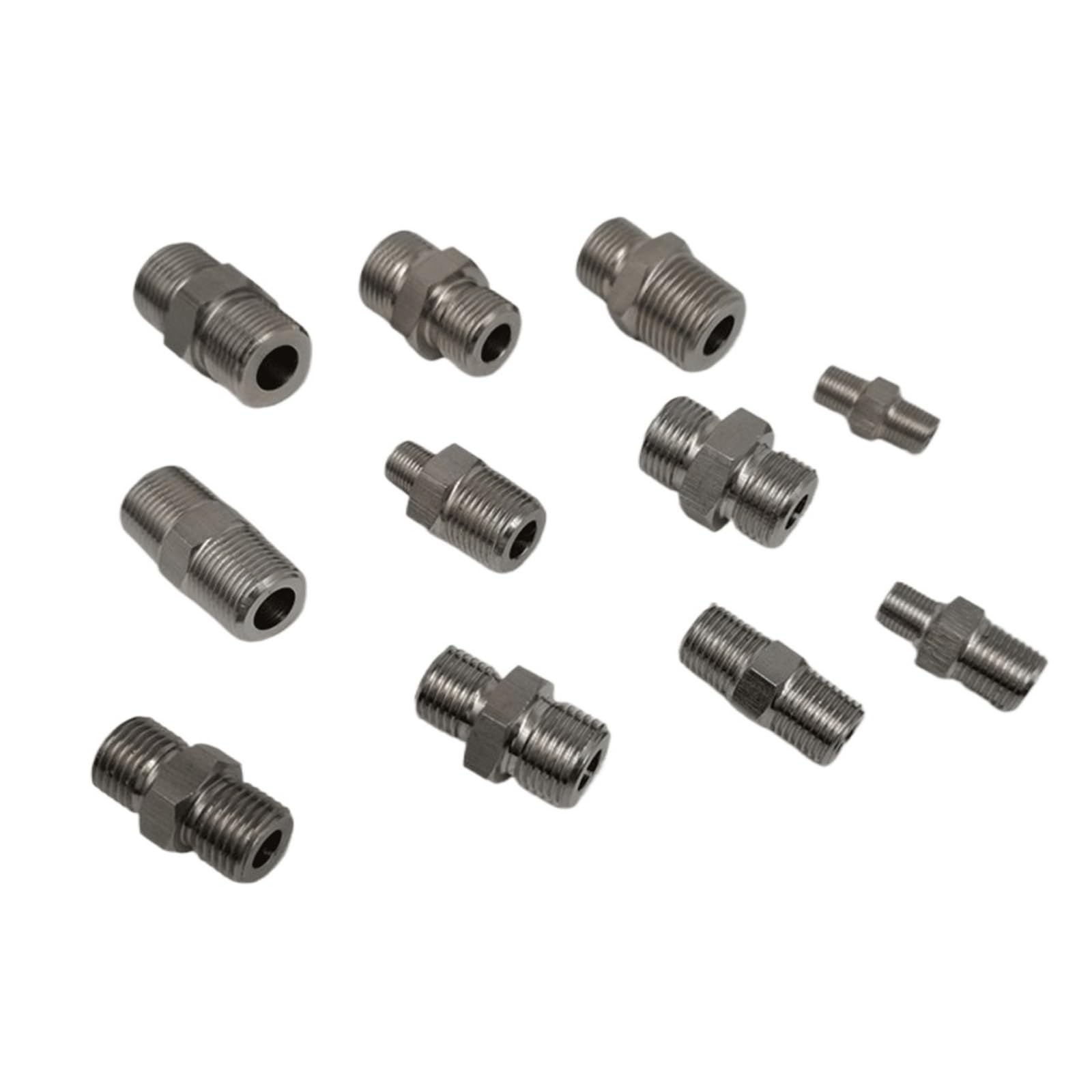 Lmrxofe Men's One Color 2-Pack M8-22 Metric Reducer Hex Nipple Pipe Fitting Connector -304 Sus(M8x1-M10x1)