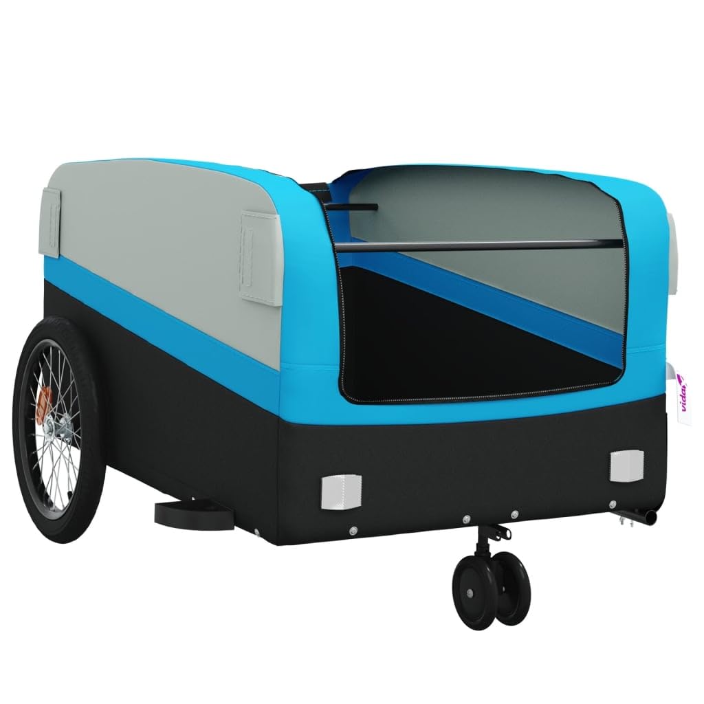Generico Rimorchio da Bici Nero e Blu 45 kg in Ferro,Articoli Sportivi,Ricreazione all'aperto,Ciclismo,Accessori per Biciclette,Rimorchi per bicicletta-94065