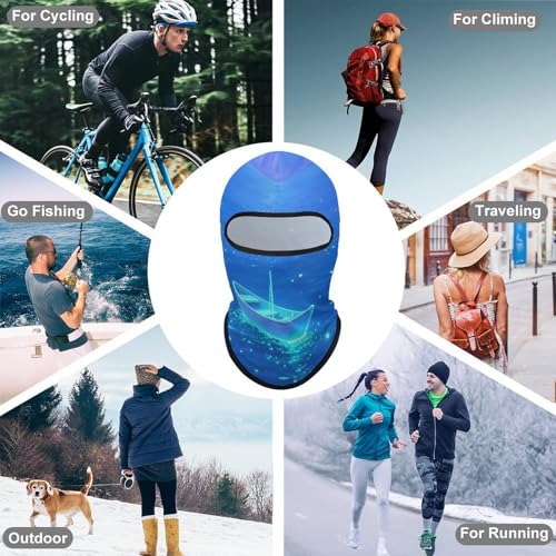 Balaclava para Hombre Mujer - Cubrebocas Fluorescente con Protección UV para Ciclismo, Esquí, Correr | Antiviento y Protector Solar miniatura 6