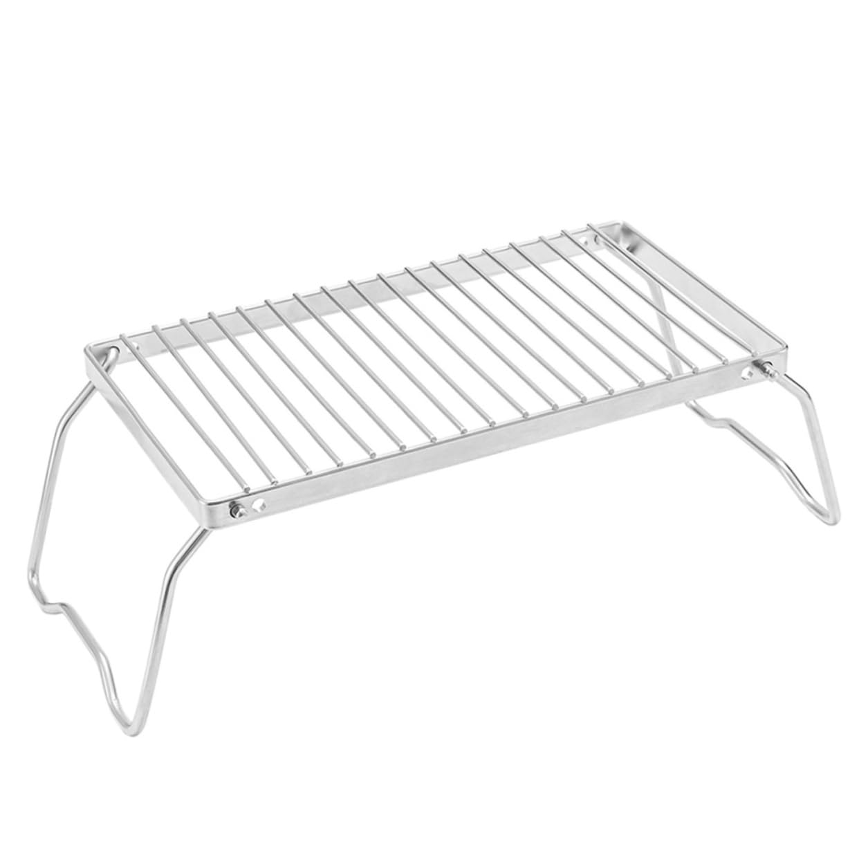 Parrilla de Barbacoa Ajustable de Acero Inoxidable Portátil y Plegable