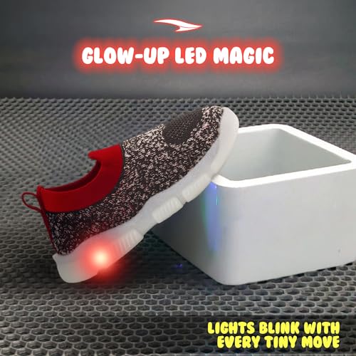 Image of ASIAN Sparkle-01 Kids LED Shoes for Boys & Girls with Soft Knit Material | Lightweight and Easy Slip-On Fit