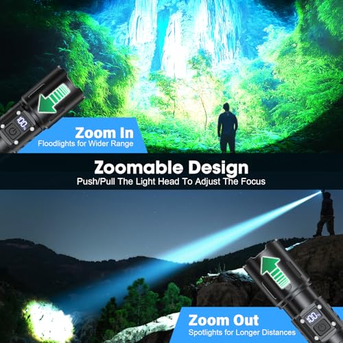 Lampe de poche rechargeable 2000 lumens torche tactique LED - 7