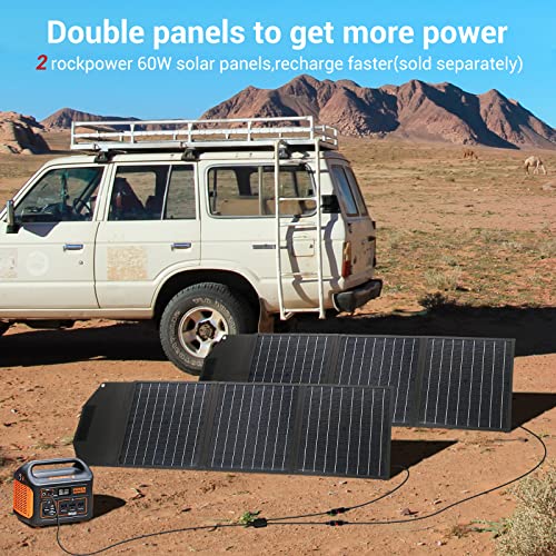 Rockpals Upgraded 60W Foldable Solar Panel With Kickstand, Parallel Supported, Etfe Technology, Usb-C, Portable Solar Panel Compatible With Jackery/Flashfish/Other Power Stations #TOP2