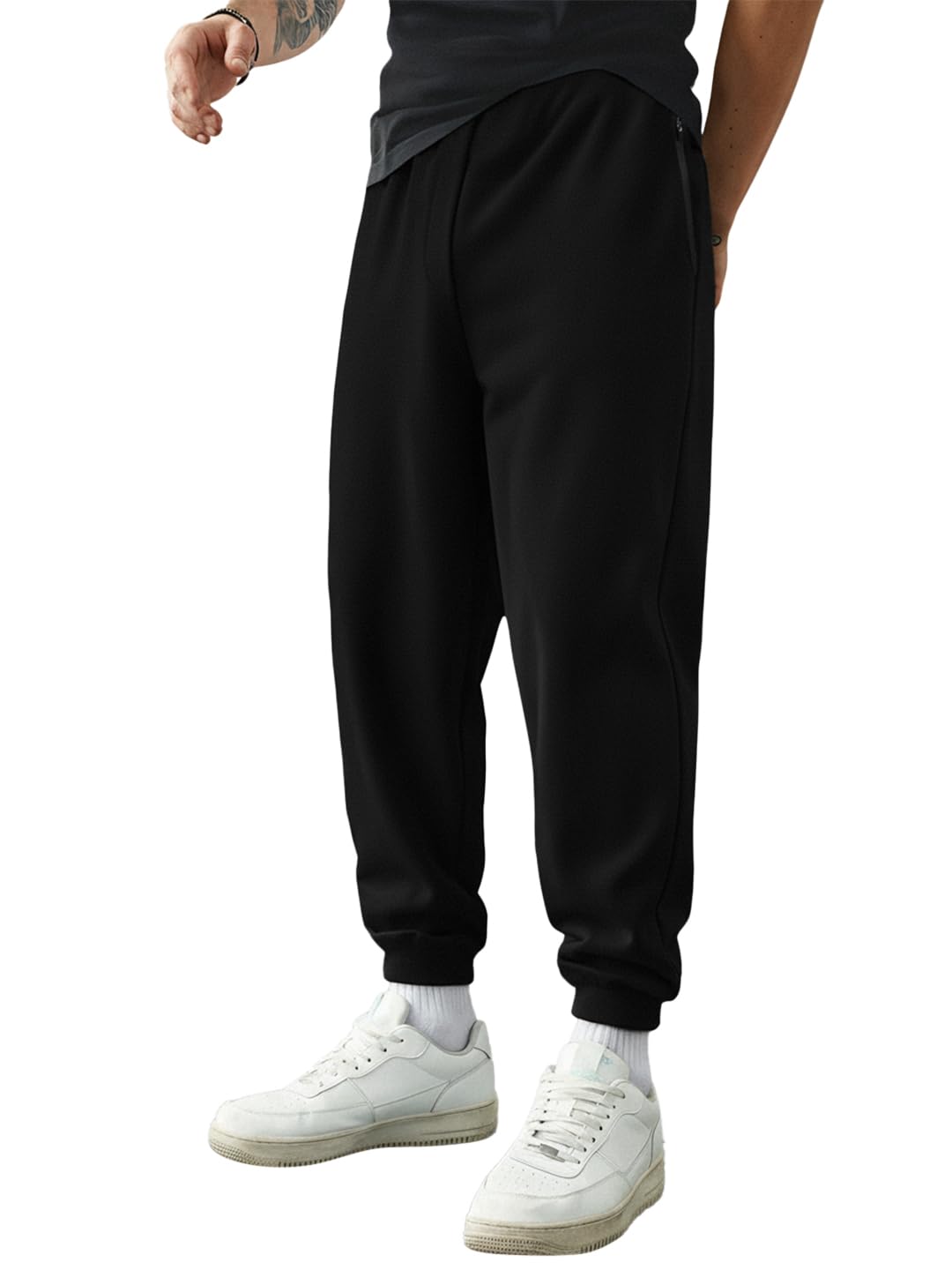 Men's Solid Regular Fit Cotton Blend Joggers-image-23