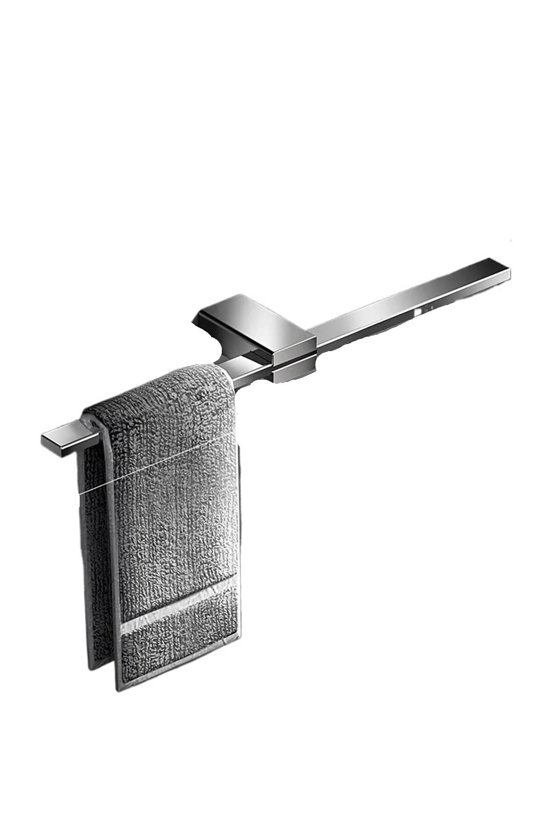 Movable Towel Rack Hanger Bath Holder Wall Bar Bathroom Shelf Kitchen Storage For DIY Tools(60CM Chrome)